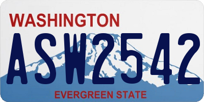 WA license plate ASW2542