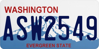 WA license plate ASW2549