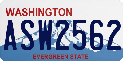 WA license plate ASW2562