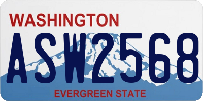 WA license plate ASW2568