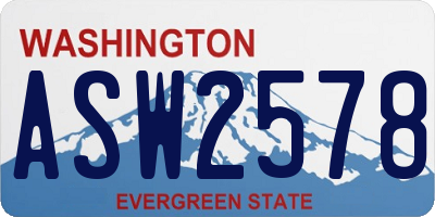 WA license plate ASW2578