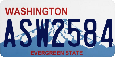 WA license plate ASW2584