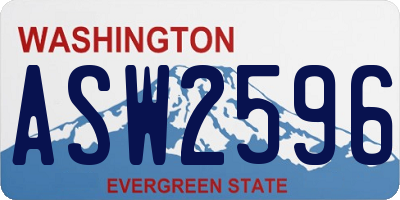 WA license plate ASW2596