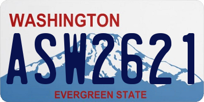 WA license plate ASW2621