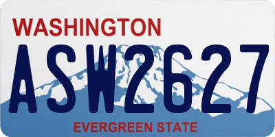WA license plate ASW2627