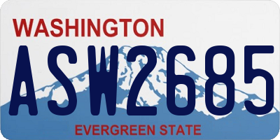 WA license plate ASW2685