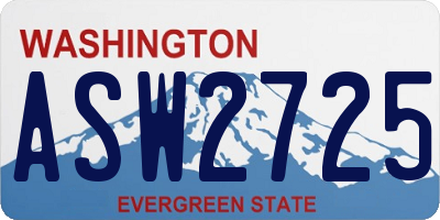 WA license plate ASW2725