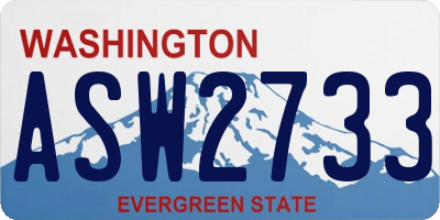 WA license plate ASW2733