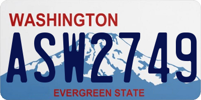 WA license plate ASW2749
