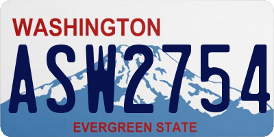 WA license plate ASW2754