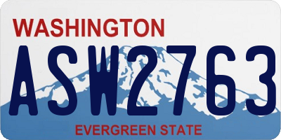 WA license plate ASW2763