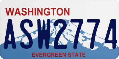 WA license plate ASW2774