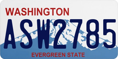 WA license plate ASW2785