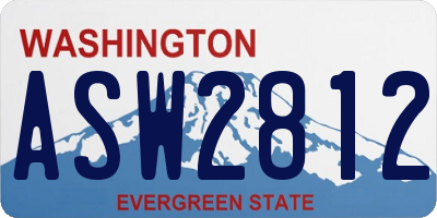 WA license plate ASW2812