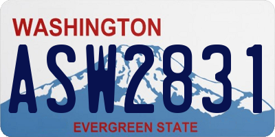 WA license plate ASW2831