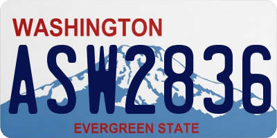 WA license plate ASW2836