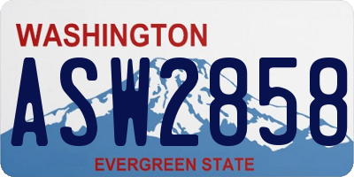 WA license plate ASW2858