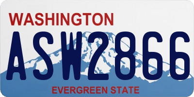WA license plate ASW2866