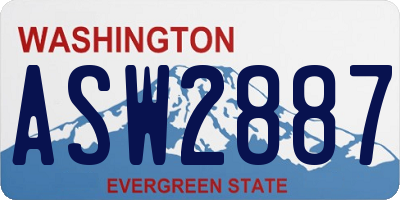 WA license plate ASW2887