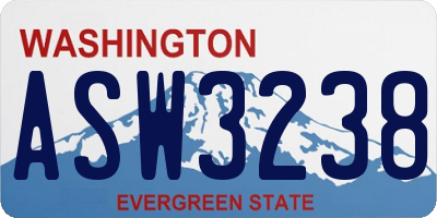 WA license plate ASW3238
