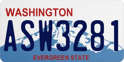 WA license plate ASW3281