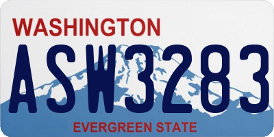 WA license plate ASW3283