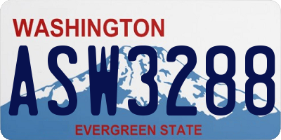 WA license plate ASW3288