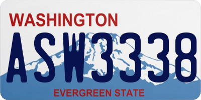WA license plate ASW3338
