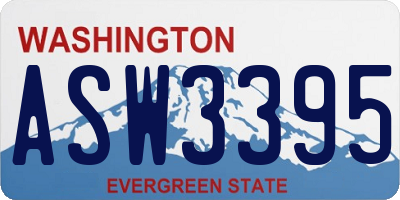 WA license plate ASW3395