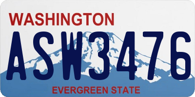 WA license plate ASW3476