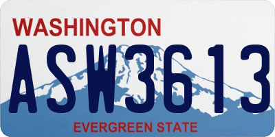 WA license plate ASW3613