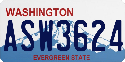 WA license plate ASW3624