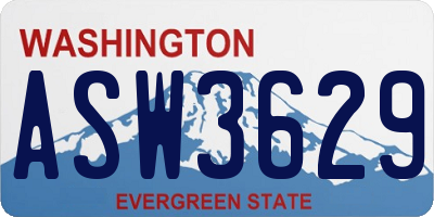 WA license plate ASW3629