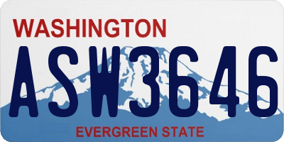 WA license plate ASW3646