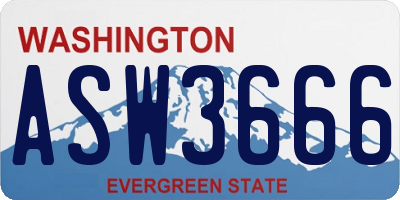WA license plate ASW3666