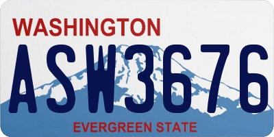 WA license plate ASW3676
