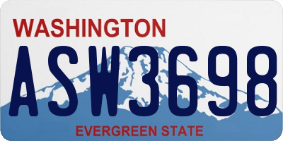 WA license plate ASW3698