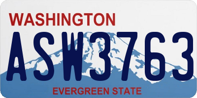 WA license plate ASW3763