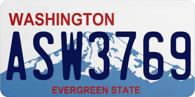 WA license plate ASW3769
