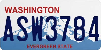 WA license plate ASW3784