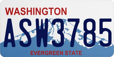 WA license plate ASW3785