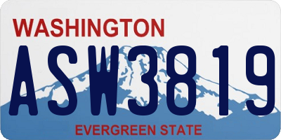 WA license plate ASW3819