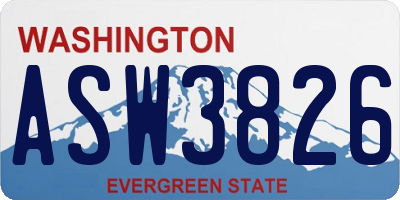 WA license plate ASW3826