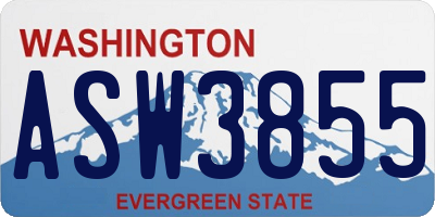 WA license plate ASW3855