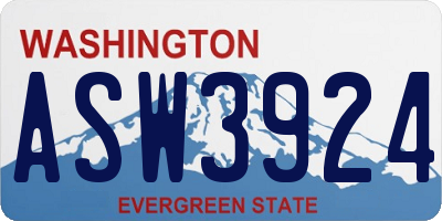 WA license plate ASW3924