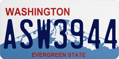 WA license plate ASW3944