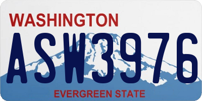 WA license plate ASW3976