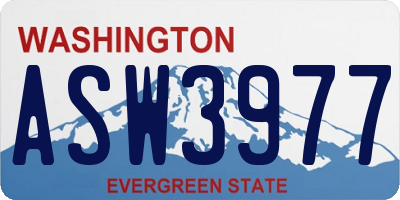 WA license plate ASW3977