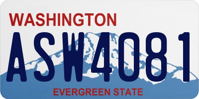 WA license plate ASW4081