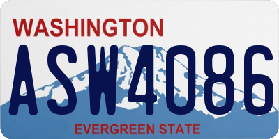 WA license plate ASW4086